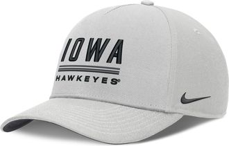 Nike Iowa Sideline Practice Rise Nike Mens Dri-FIT College Adjustable Hat in Grey | NC060BBIA-RKB