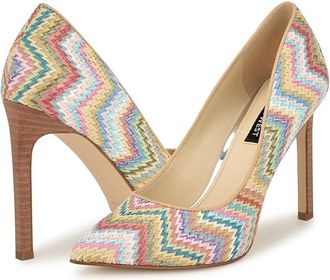 Nine West Tatiana 2 High Womens Heels Light Blue Raffia 451 : 9.5 M, Rubber
