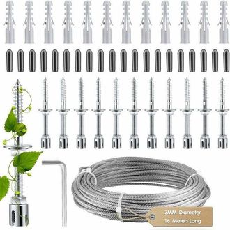 OEM Soporte De Acero Inoxidable Para Plantas Trepadoras - Kit Completo Con Soporte De Pared Y Cuerda De 16 M - Resistente A La Corrosi&oacute;n Para Uso En Exter