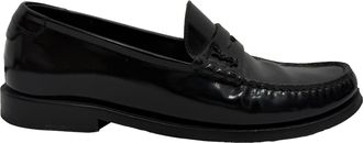 Saint Laurent Pre-owned Womens Le Loafer Penny Loafers in Black Patent Calf Leather - Size EU 39
