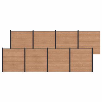 vidaXL Panel De Valla 8 Pcs Wpc Y Aluminio Marr&oacute;n Vidaxl