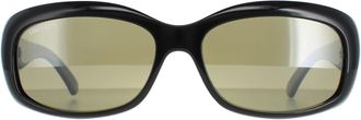 Serengeti Eyewear Oval Shiny Black Mineral Polarized Green 555nm Bianca