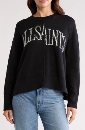 AllSaints Split Saints Crewneck Pullover in Black/White at Nordstrom Rack, Size X-Small