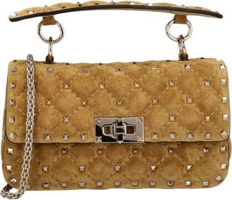 Valentino Garavani Beige Rockstud Spike Small Shoulder Bag