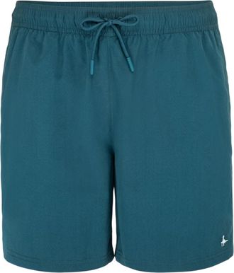 Jack Wills Herenswimshorts van gemiddelde lengte met geborduurd logo (Blauw)