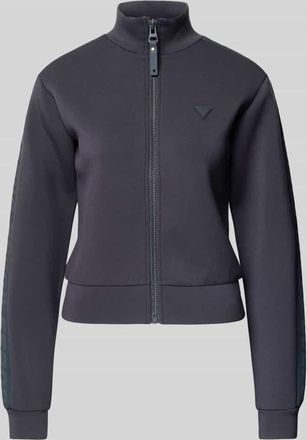 Guess Regular Fit Sweatjacke aus Viskose-Mix in Graphit, Gr&ouml;&szlig;e XL
