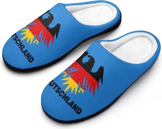 Generic Deutschland Germany Flag Funny Mens Cotton Slippers Soft Non-Slip Rubber Sole House Slipper Indoor Outdoor