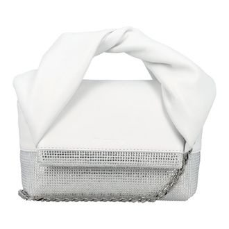 J.W.Anderson White Leather Twister Bag with Crystals