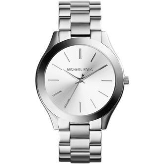 Michael Kors Womens MK3178 Slim Runway Ladies Watch - Silver Stainless Steel - Size 42mm