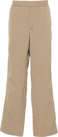 Misbhv debossed-logo straight-leg trousers - men - Polyester - L - Neutrals