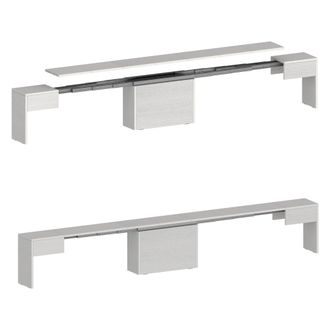 Dmora Dmora - Banco Torquato, Juego De 2 Asientos Para Mesa De Comedor, Bancos Extensibles, 290x25h45 Cm, Blanco