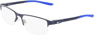 Nike 8159 Rechthoekige Brillen - Heren - Brillen - Blauw - 57 MM - Accessoires