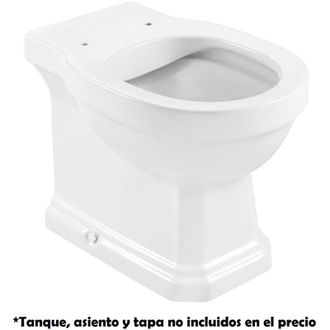 Roca Roca - Taza Rimless Con Salida Dual Para Inodoro De Tanque Alto, Empotrable O Fluxor Carmen