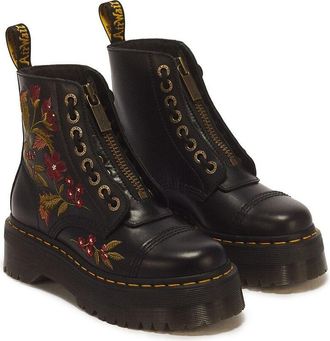 Dr. Martens Plateauboots Sinclair Floral van Wanama-leer