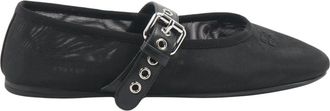 Miu Miu Schoenen, Dames, Zwart, 36 EU, Leer, Ballerinas van mesh stof