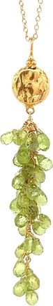 Savvy Cie Jewels 18K GOLD VERMEIL FACETED GREEN AMETHYST PENDANT NECKLACE