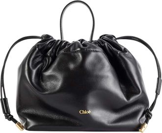 Chlo&eacute; Black Icons Mini Bucket Bag