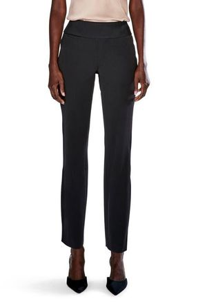 Nic+Zoe Work It Straight Leg Trousers in Black Onyx at Nordstrom, Size 14
