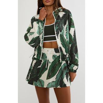 Beach Riot Casen Palm Print Performance Jacket in Banana Palms at Nordstrom, Size X-Small