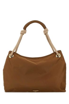 Prada Brown Logo Large Shoulder Bag