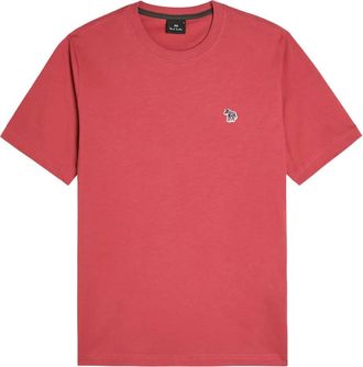 Paul Smith zebra-embroidered T-shirt - men - Organic Cotton - XXXL - Pink