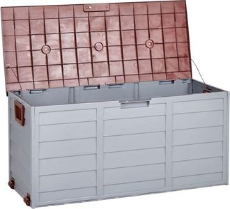 Beliani Beliani - Cesta da giardino 112x50 cm con ruote di plastica grigio e marrone Locarno