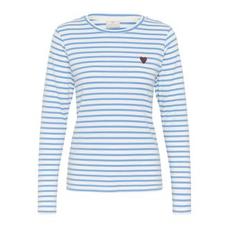 Kaffe Fudge Heart - - Tops - Donna - Blu - XL
