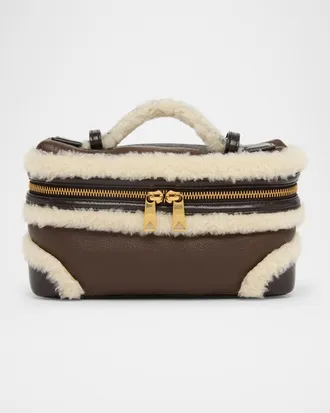 Bottega Veneta Bang Bang Shearling Vanity Top-Handle Bag