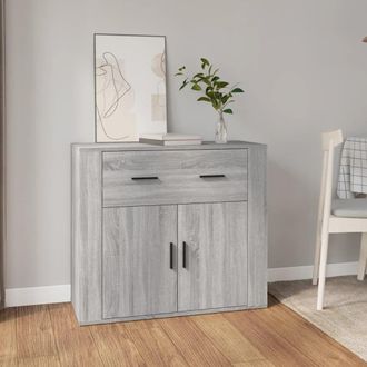 Berkfield Home Sideboard Grey Sonoma 80x33x70 cm Engineered Wood | Size: 80 x 33 x 70 cm