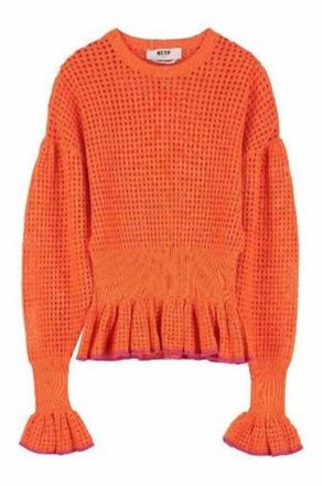Msgm Womens Contemporary Knit Sweater In Orange