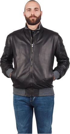 Barba Heren Leren Jas - Volnerf Leer - Heren - Bomber jackets - Zwart - M - Leer - Jassen