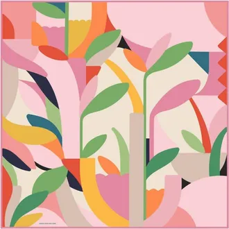 Jessie Zhao Spring Garden Harmony Double Sided Silk Scarf In Multi