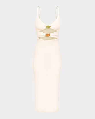 Vix Petra Resin Medallion Cut Out Midi Dress