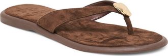 Dolce Vita Jaina Embellished Flip Flop in Dark Brown Nubuck at Nordstrom, Size 6.5