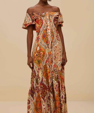 Farm Rio Romantic Off Shoulder In Multi