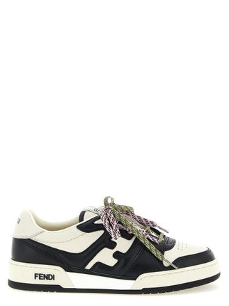 Fendi BlackWhite Lace Up Sneakers