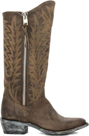 Mexicana embroidered leather cowboy boots - women - Leather/Fabric/Calf Leather - 40 - Brown