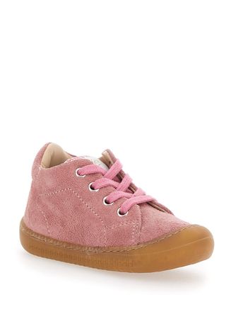 Pom dApi Girls Pink Rubber Sneaker With Logo Tongue Trainers