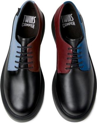 Camper Dean Twins Colorblock Leather Derby in Black Assorted at Nordstrom, Size 41