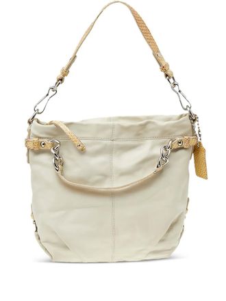 Coach Pre-owned leren schoudertas met ketting - Beige