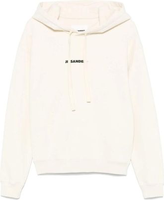 Jil Sander Beige Trui - Heren - Hoodies - Beige - M - Katoen - Hoodies & sweatvesten