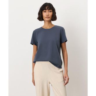 Pact Luxe Essential Crewneck Tee Made With Organic Cotton in Steel Blue at Nordstrom, Size Xx-Large