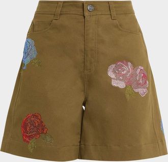 Cinq &agrave; Sept Betsy Heatset Roses Cargo Shorts