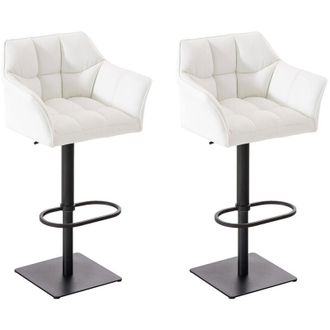 Clp Set 2 sgabelli alti bar Damaso in similpelle bianco nero