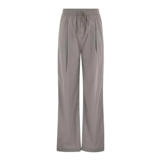 Herno Wide Trousers, female, Gray, Size: XS Resort Trousers in Light Nylon Stretch