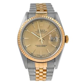 Rolex Pre-owned Rolex Datejust Automatic Chronometer Champagne Dial Mens Watch 16233 CSJ