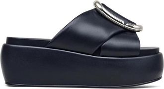 Marc Jacobs The Pop J Platform Sandal - Dames - Sleehakken - Zwart - 39 EU - Leer - Schoenen