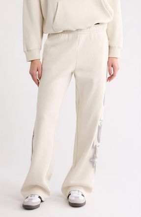 PacSun Cyber Baggy Star Print Detail Sweat Pants in Ivory/Silver at Nordstrom Rack, Size X-Large