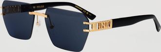 Dsquared2 Occhiali da sole aviatore in metallo dorato con lenti rosa
