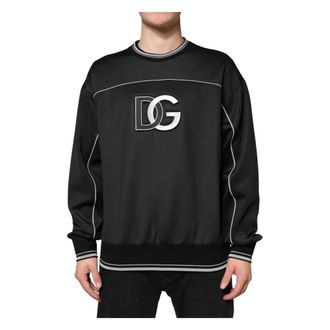 Dolce & Gabbana Heren, Sweatshirts & Hoodies, Zwart, Maat: XL Poliester